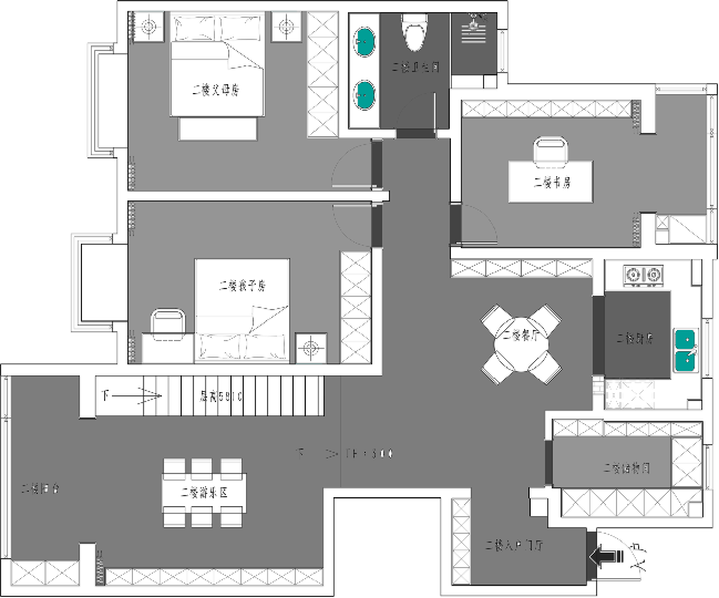 现代时尚之家 · 西安万家灯火复室住宅设计丨中国西安丨西安.大小空间设计-43