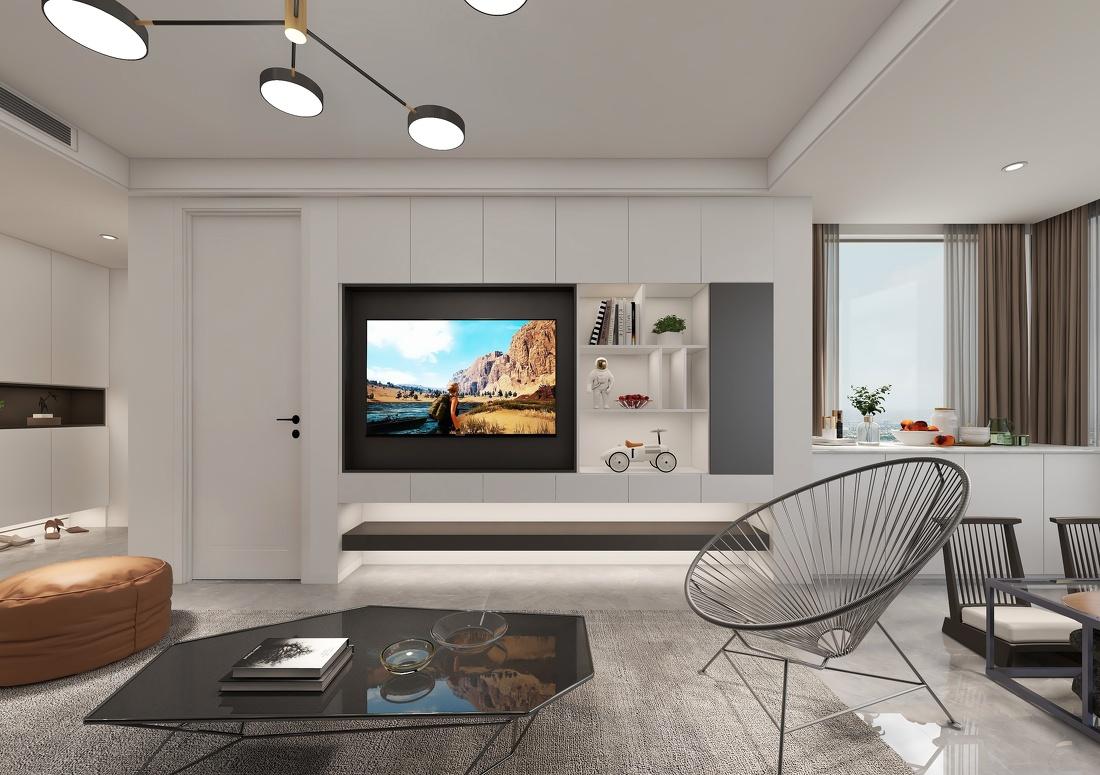 现代风 108m²灰色调极简之家-3