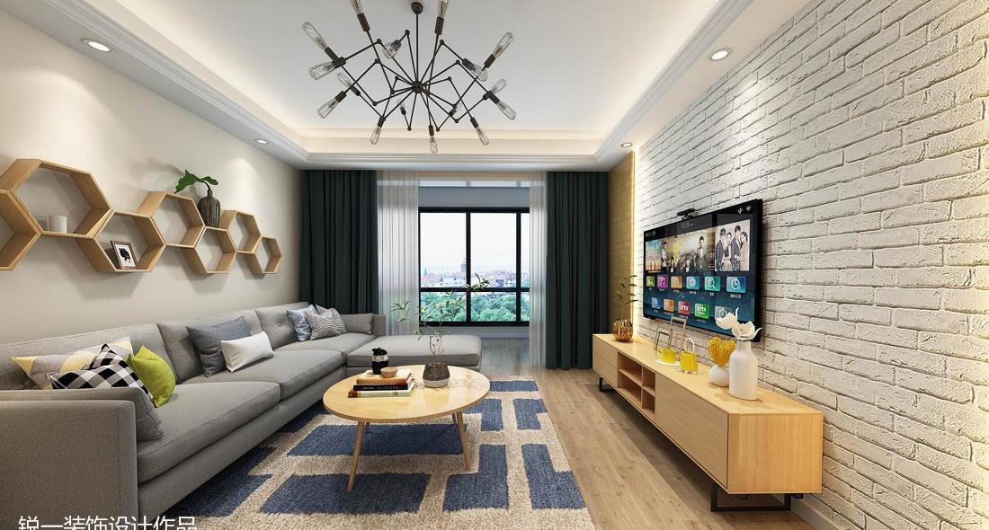 新月鸿锦苑张先生雅居 | 原木风家居，电视背景墙地板上墙-12