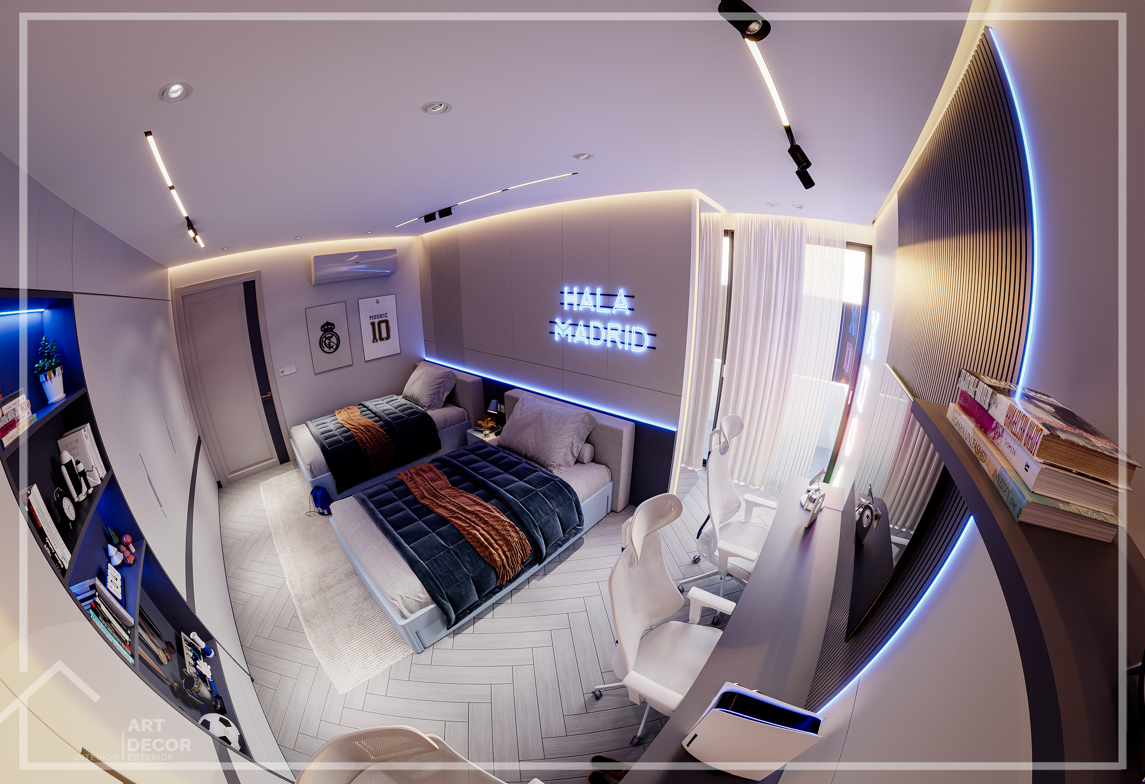 Modern Teen Bedroom - Madridistas | New Mansoura City-18