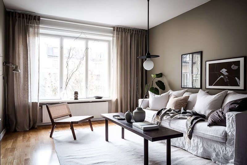 暗色调瑞典小公寓，舒适实用空间利用-8