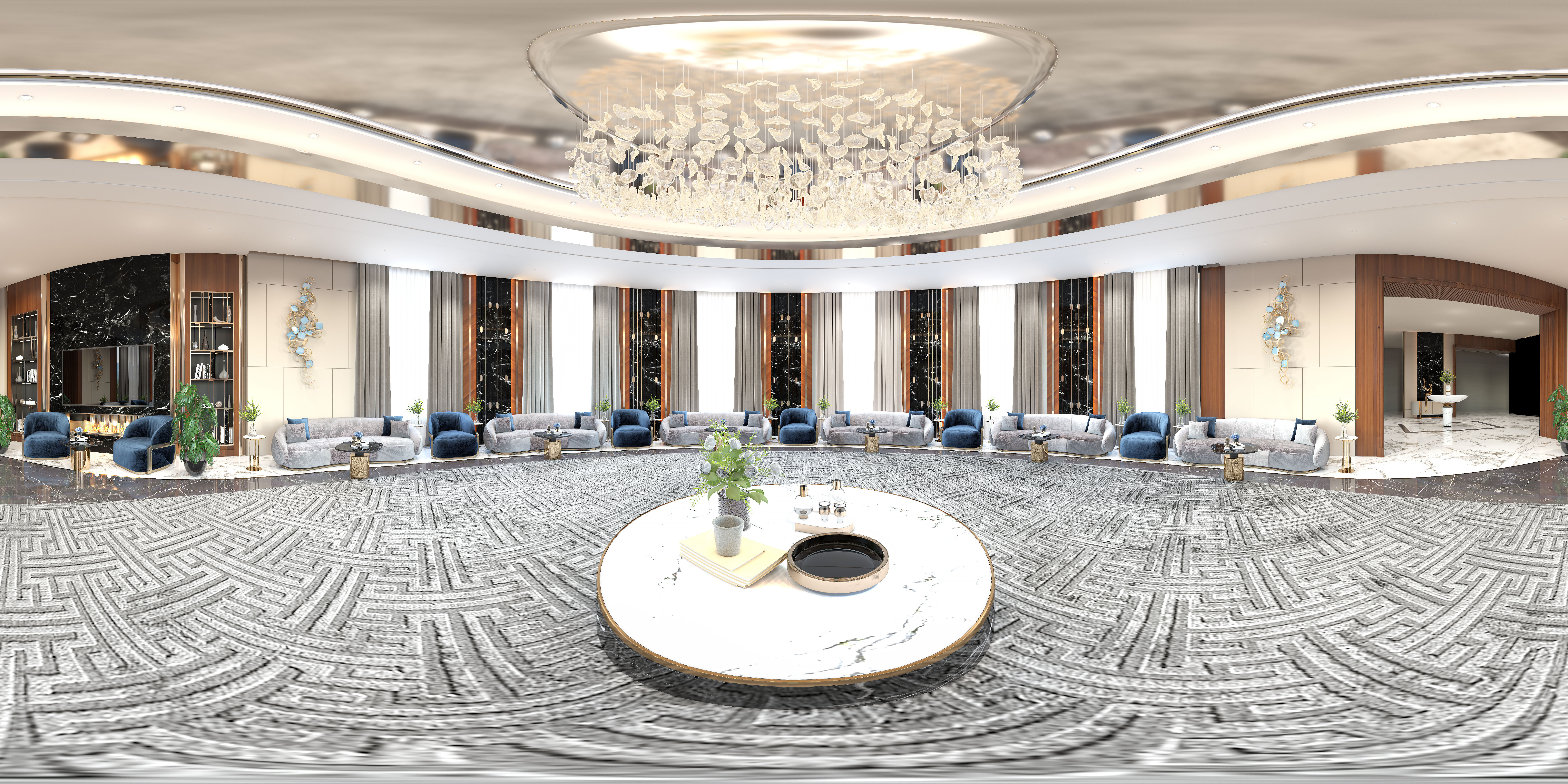 Luxury dark Men majlis in palace in KSA-6