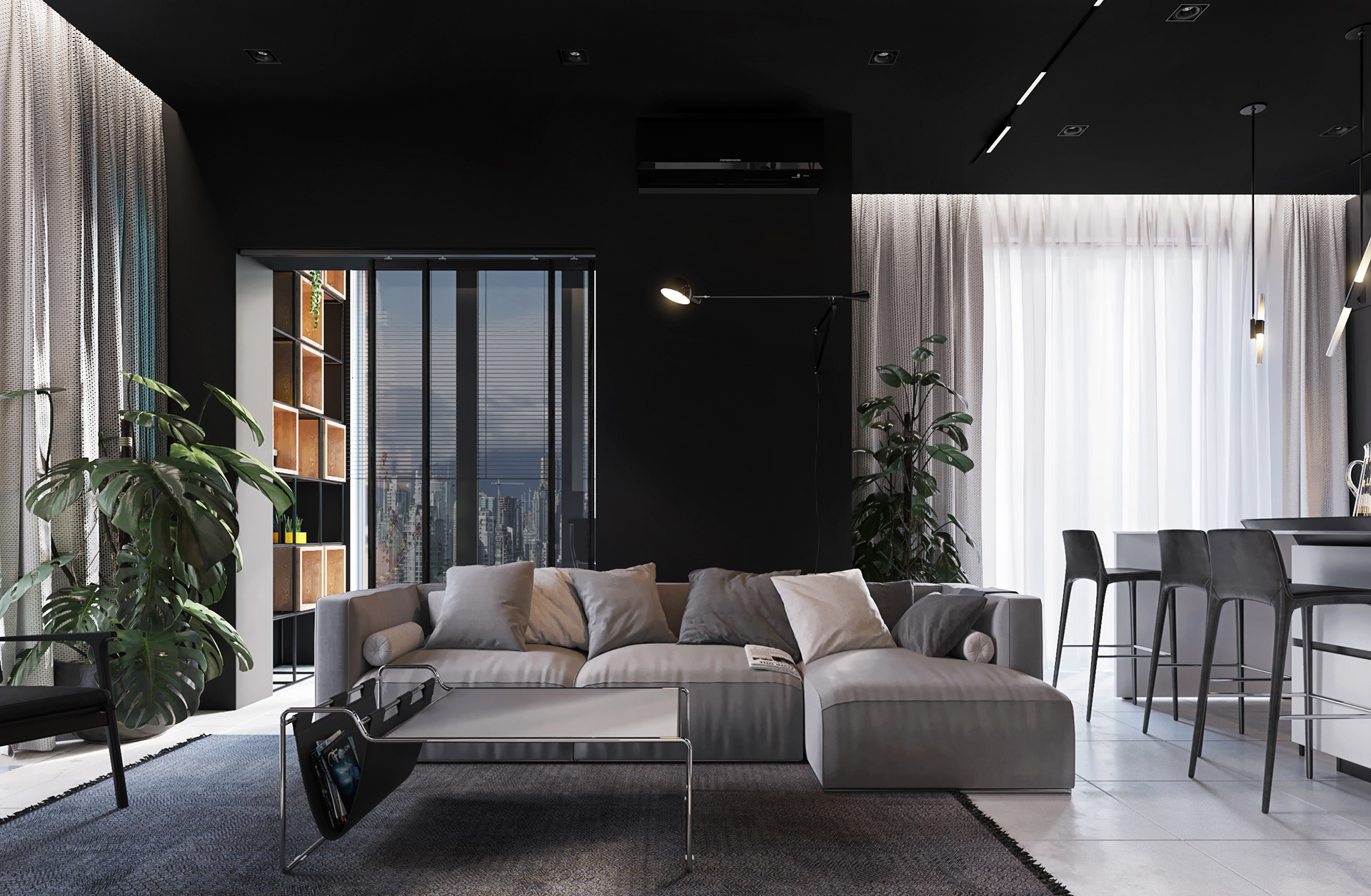 67平米--极简黑白空间-8