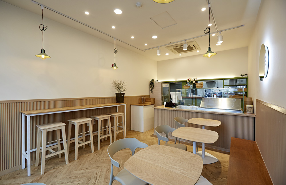 白色木纹的温馨 10 平米沙拉餐厅设计-11