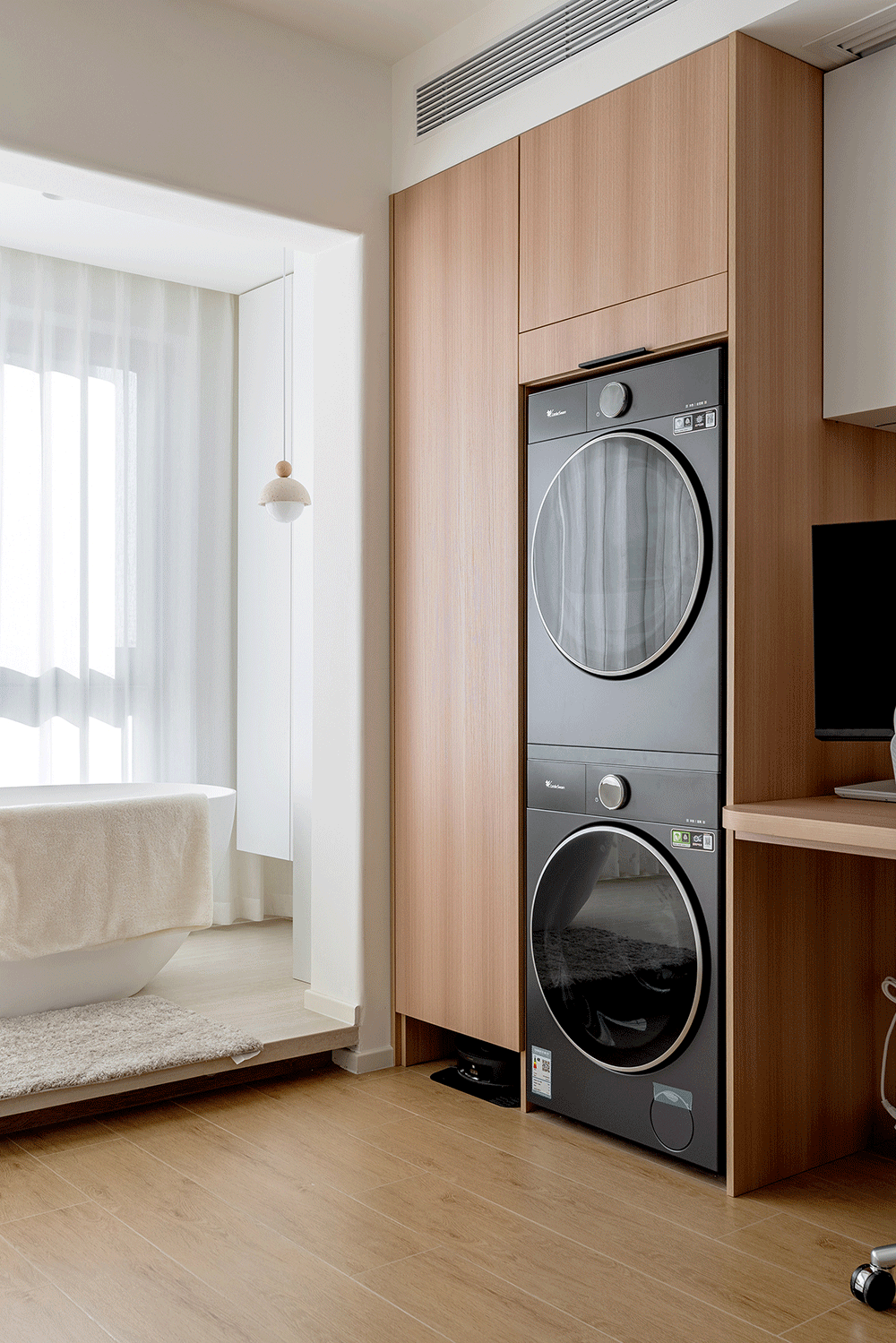 67㎡小家靠旋转电视墙变出N种生活场景丨久栖设计-31