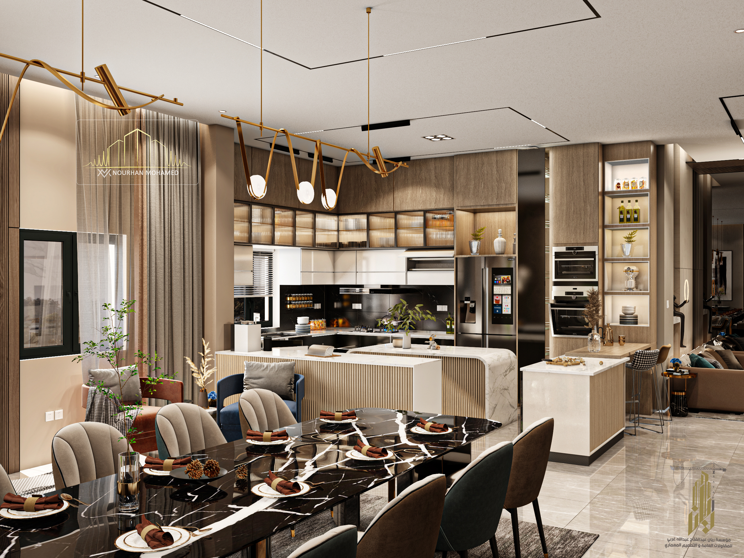 Reception + Kitchen interior design-10