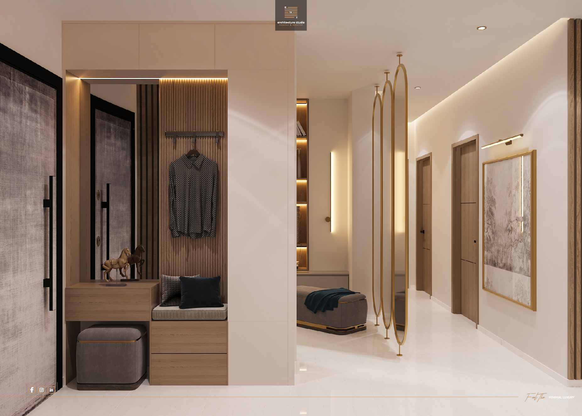 Modern Living room with Cozy Entrance-9