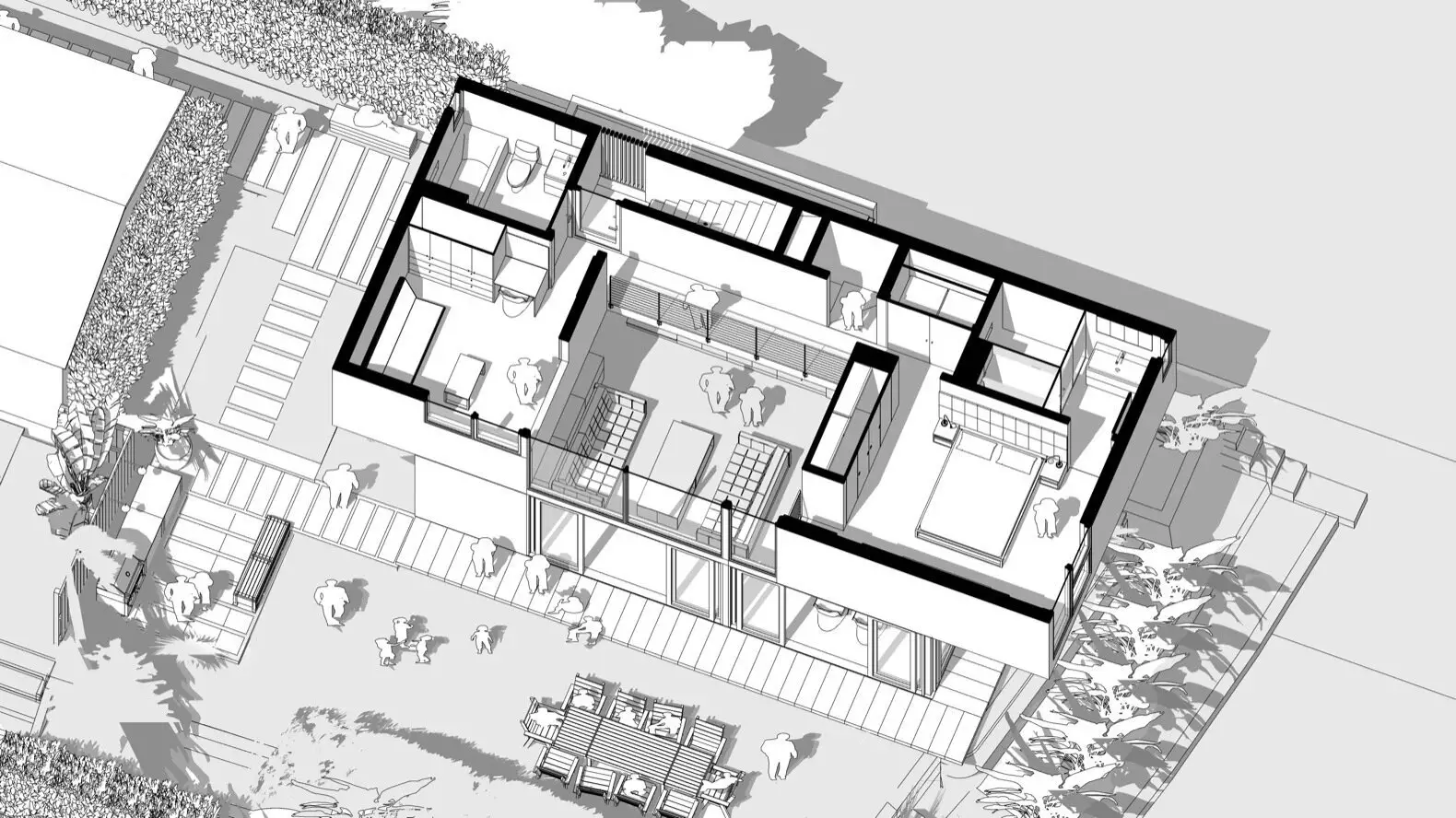 洛杉矶 110m2 立方体预制房屋 | 屋顶露台设计成为亮点-17