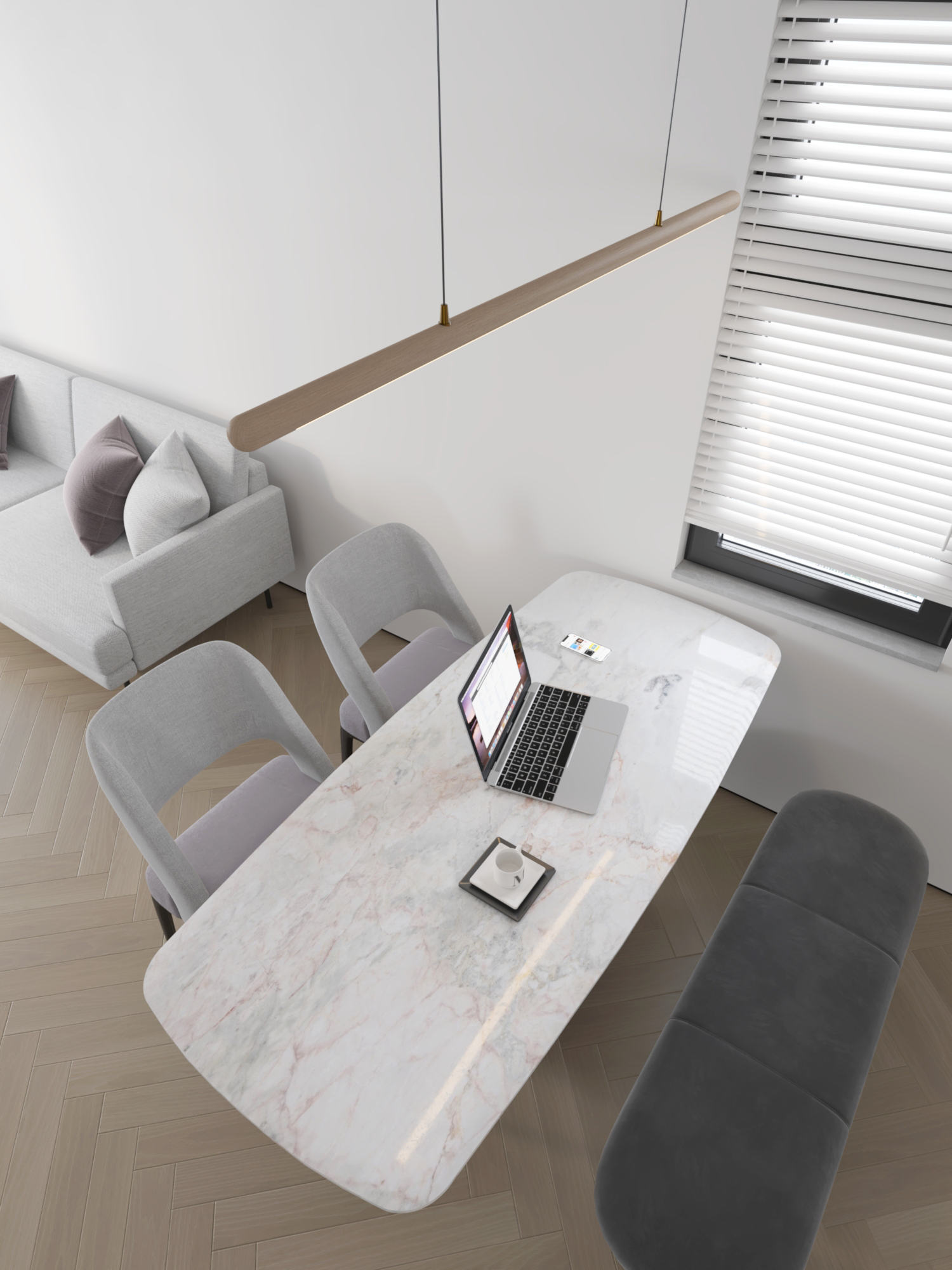 近期渲染，现代简约室内小户型住宅香港豪宅装修效果图视觉表现-10