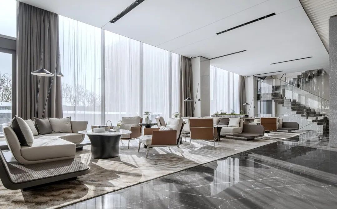 青岛悦海府售楼处 | 海洋主题的现代东方空间设计-15