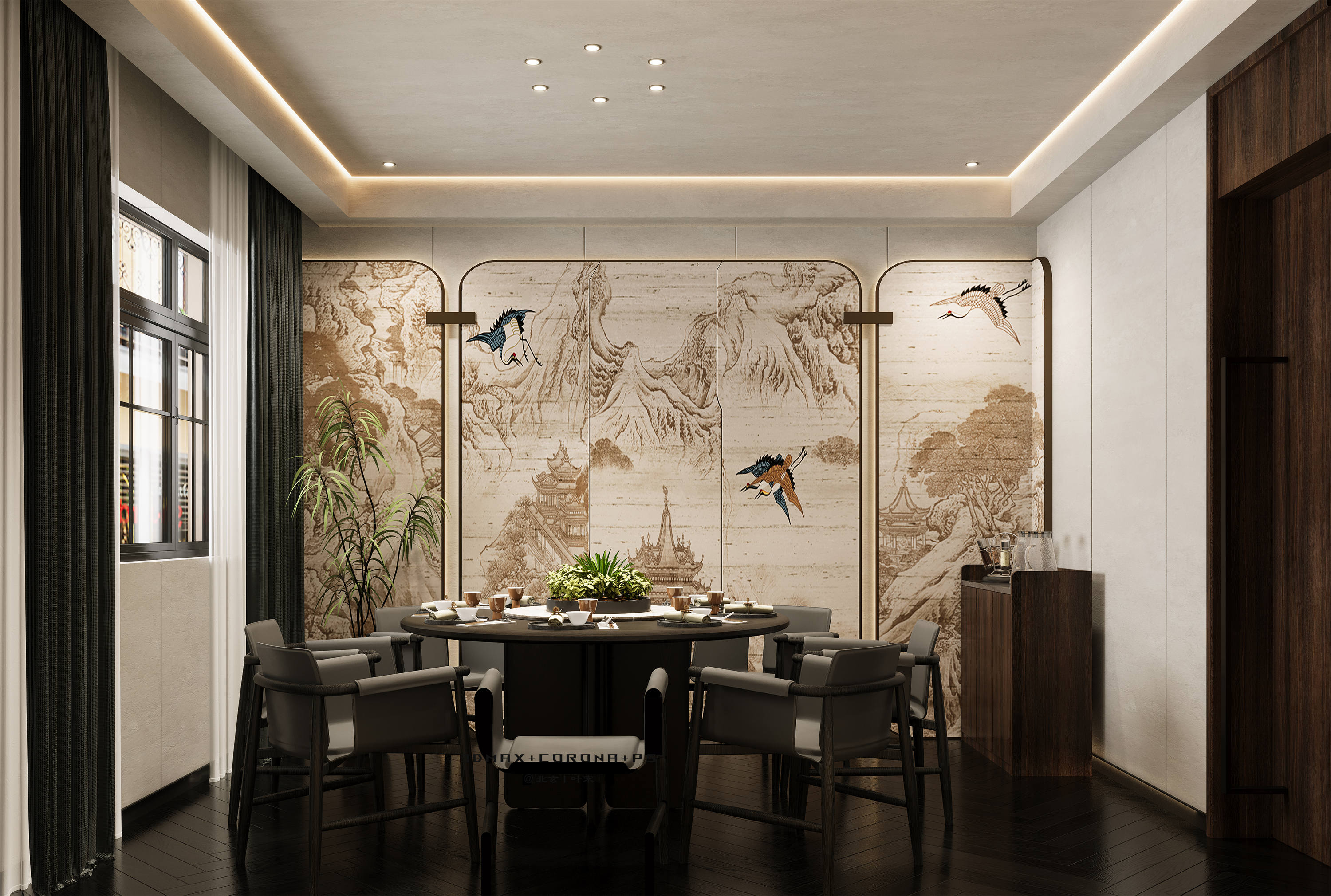 原木禅意氛围感餐厅设计-9