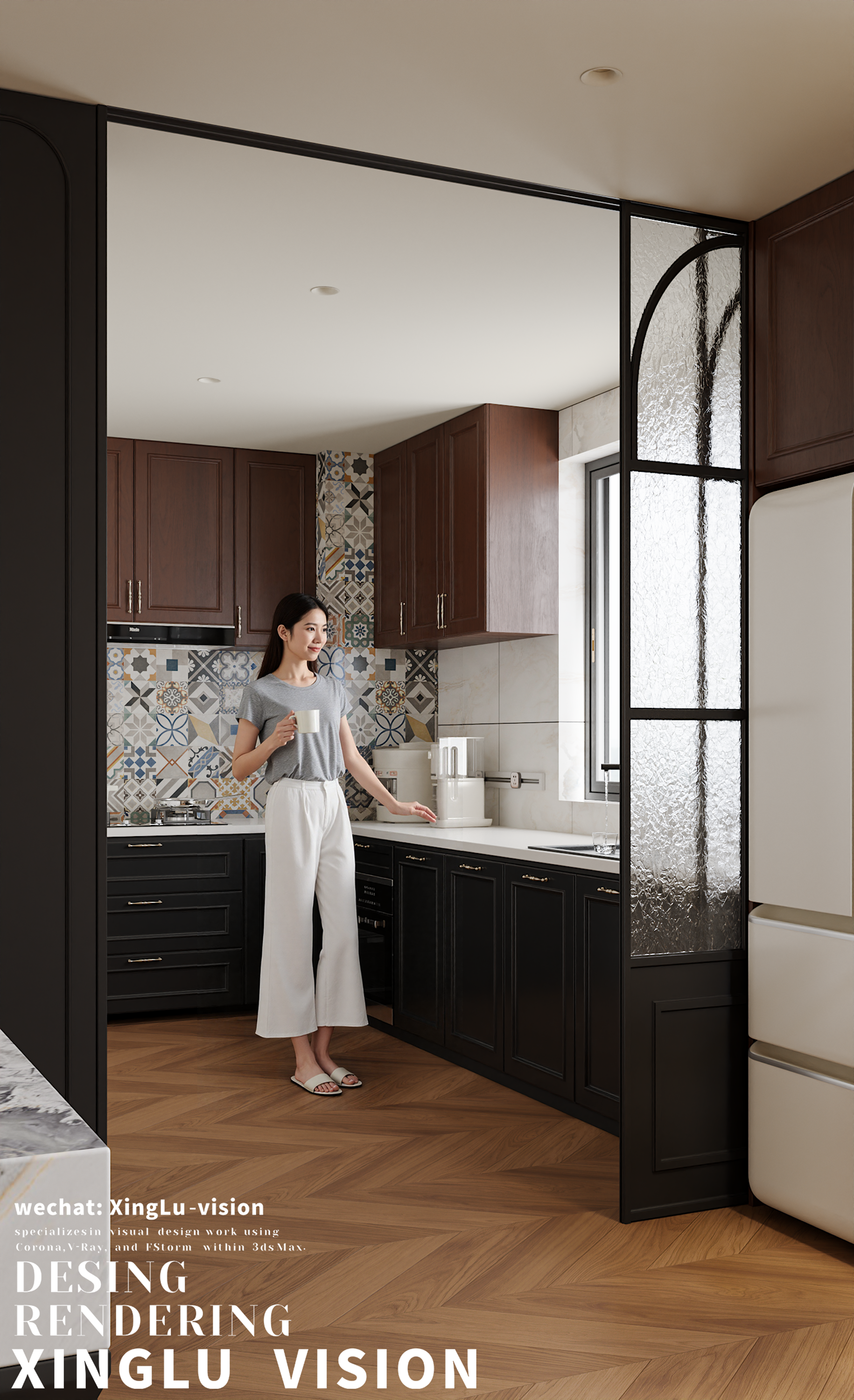 轻法式暗色调客餐厅丨星路视觉（XingLu  vision）-12