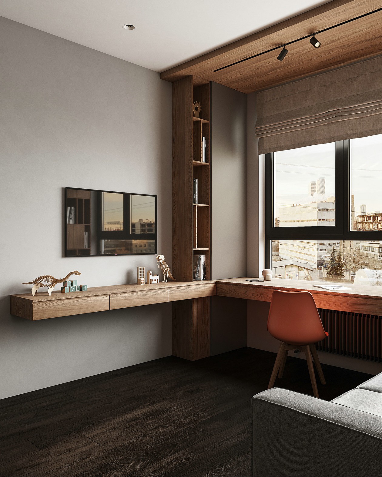 莫斯科87㎡ 暗色系空间设计-17