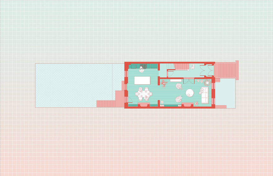 为一家三口重新配置较低层的复式联排别墅公寓-15