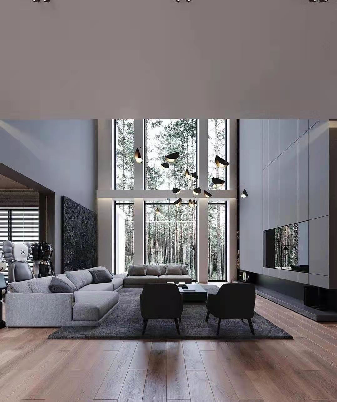 黑白现代别墅设计-9