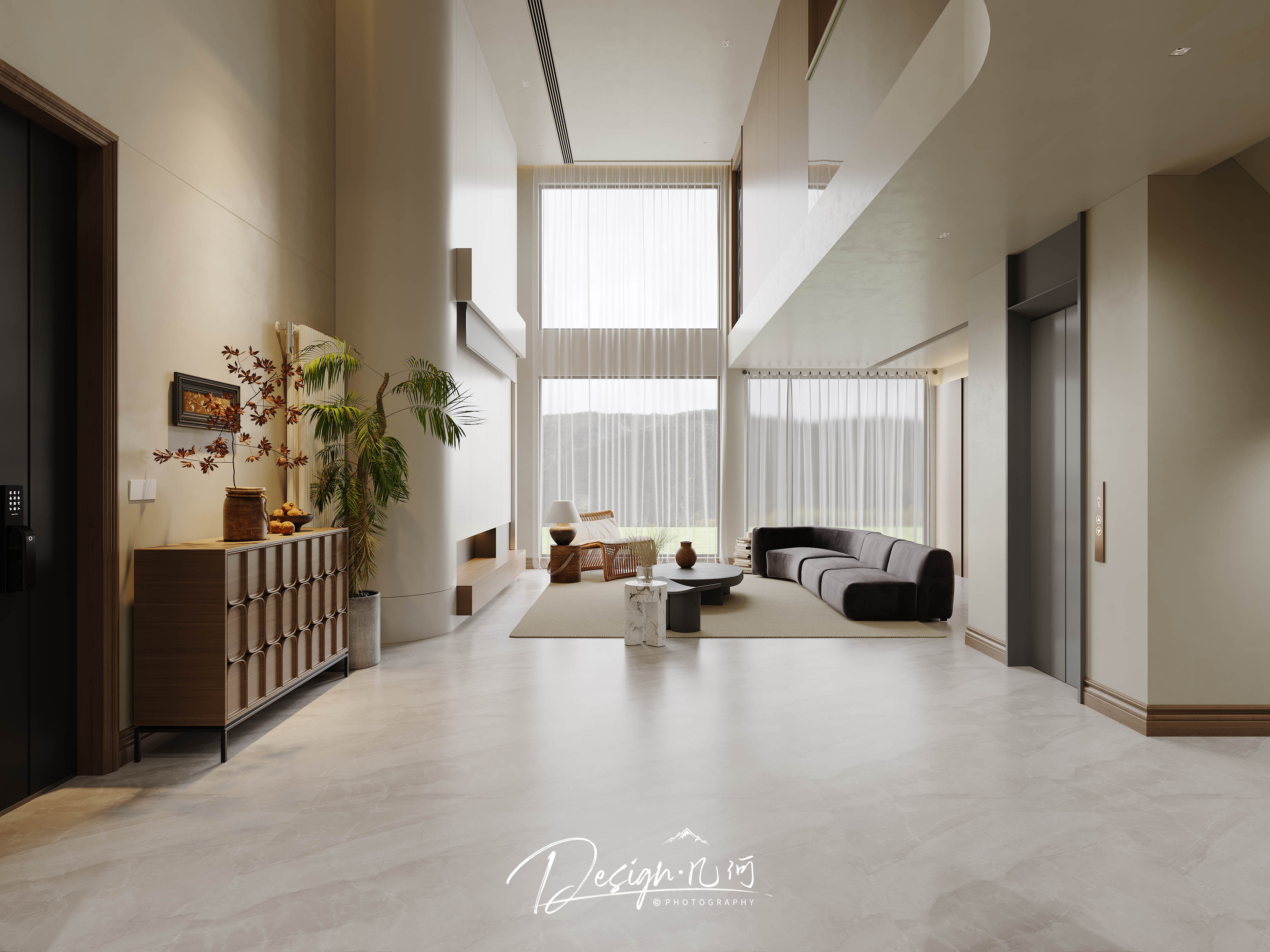 几何空间视觉表现 | 国建红郡中古风客餐厅-44