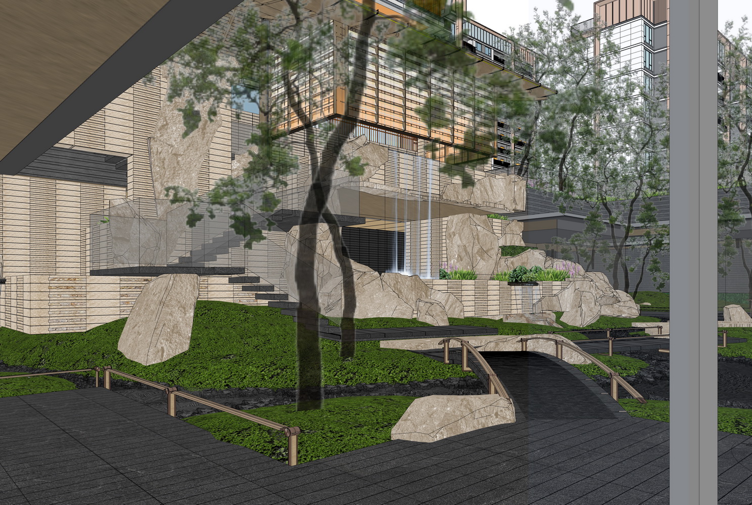 东昌壹号院璞樾大区景观SU模型-4