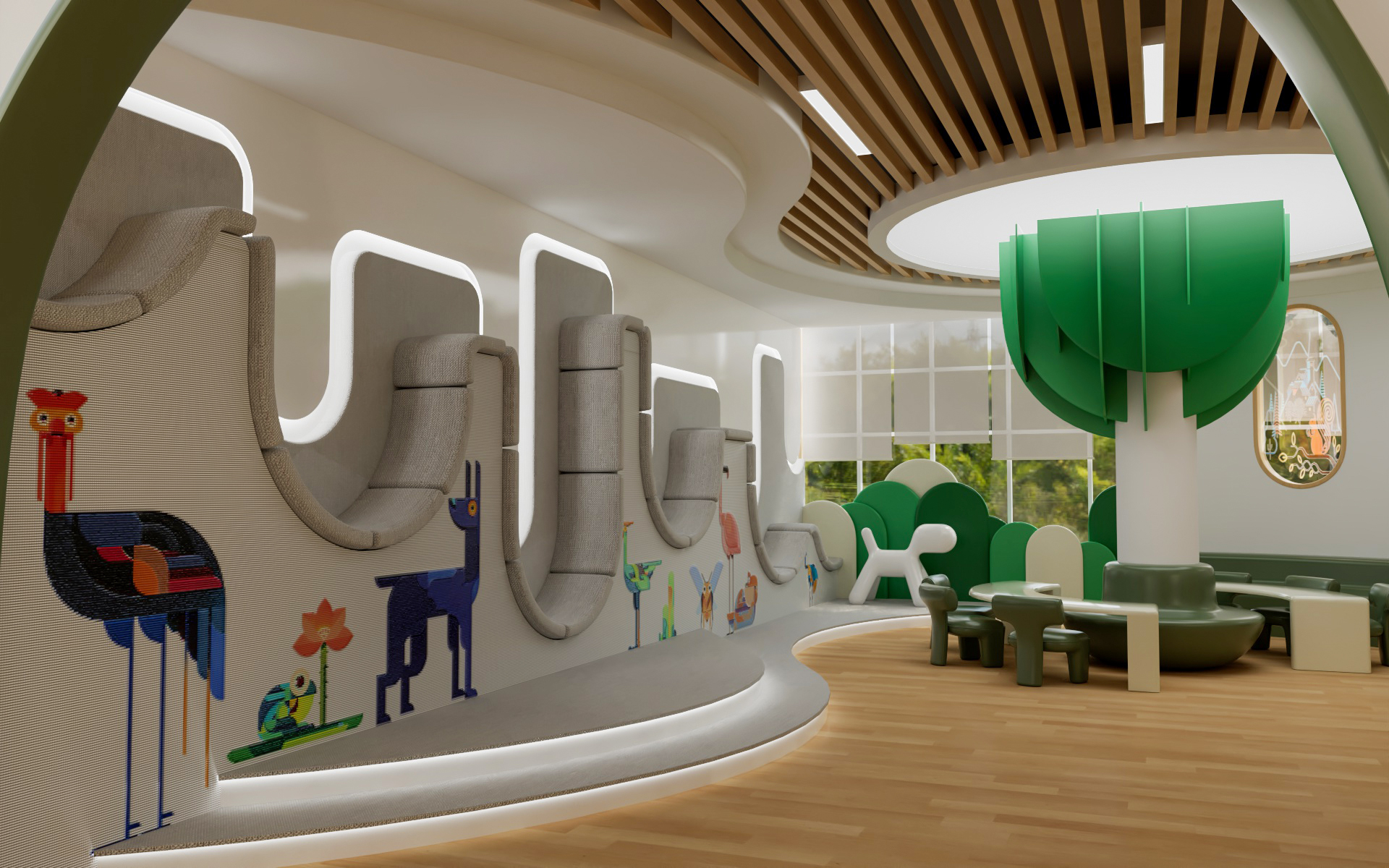 社区儿童活动室设计：流动的童趣容器-1