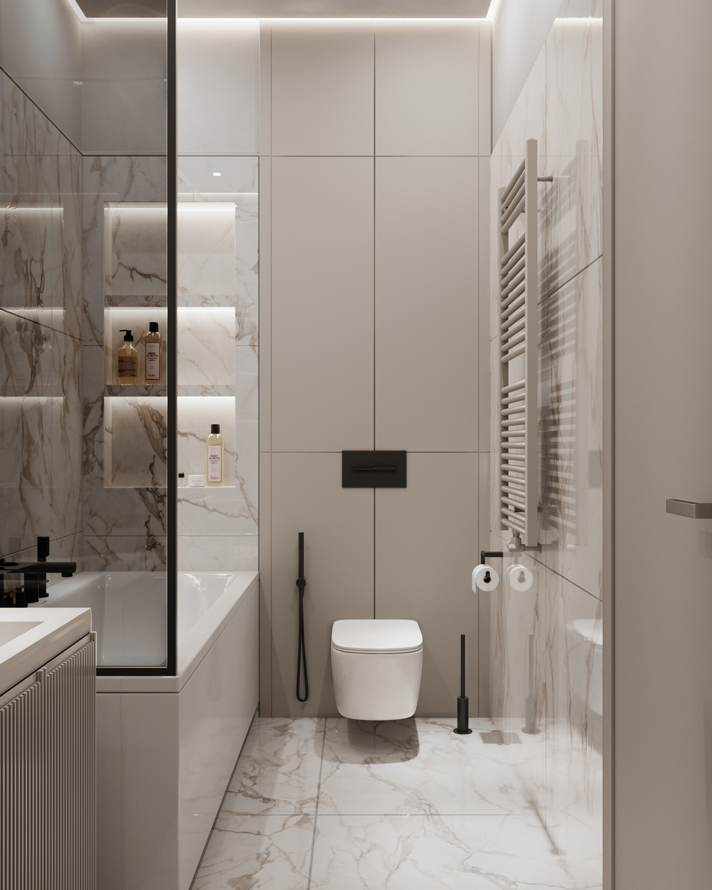 95㎡高级灰色系公寓设计 很舒适！-17