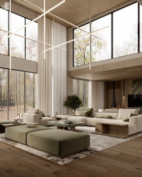 起居、餐厅和厨房设计丨Nour Hesham