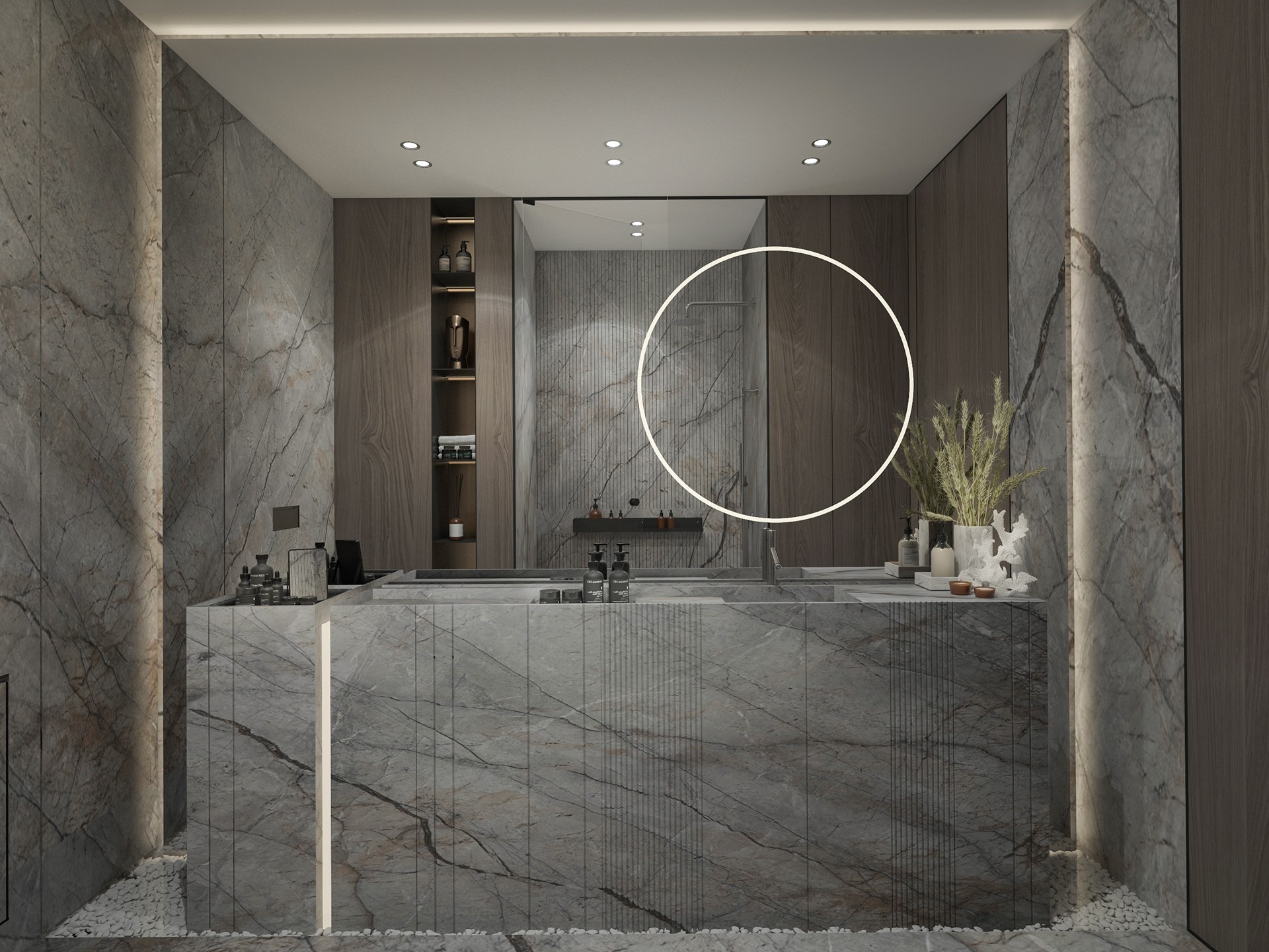 现代空间设计，石材系的完美应用！-51