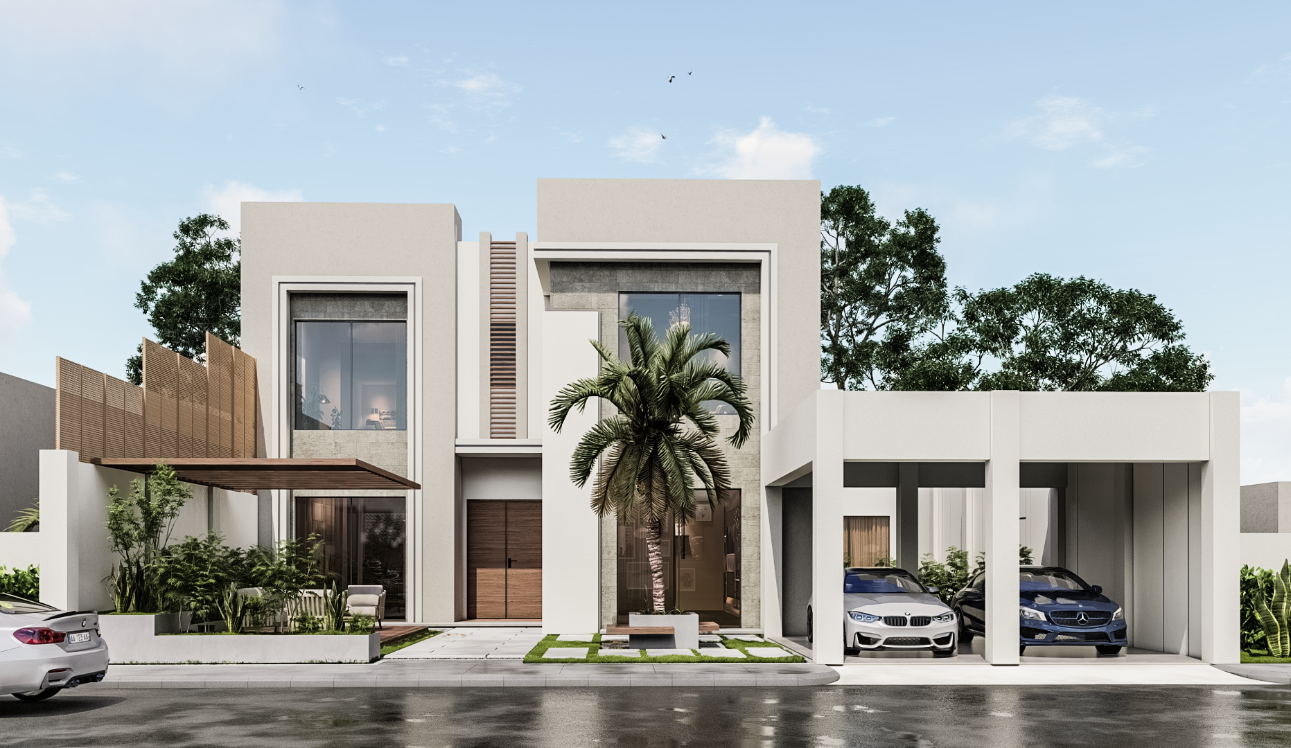 现代优雅 · 当代别墅外观和景观设计-3