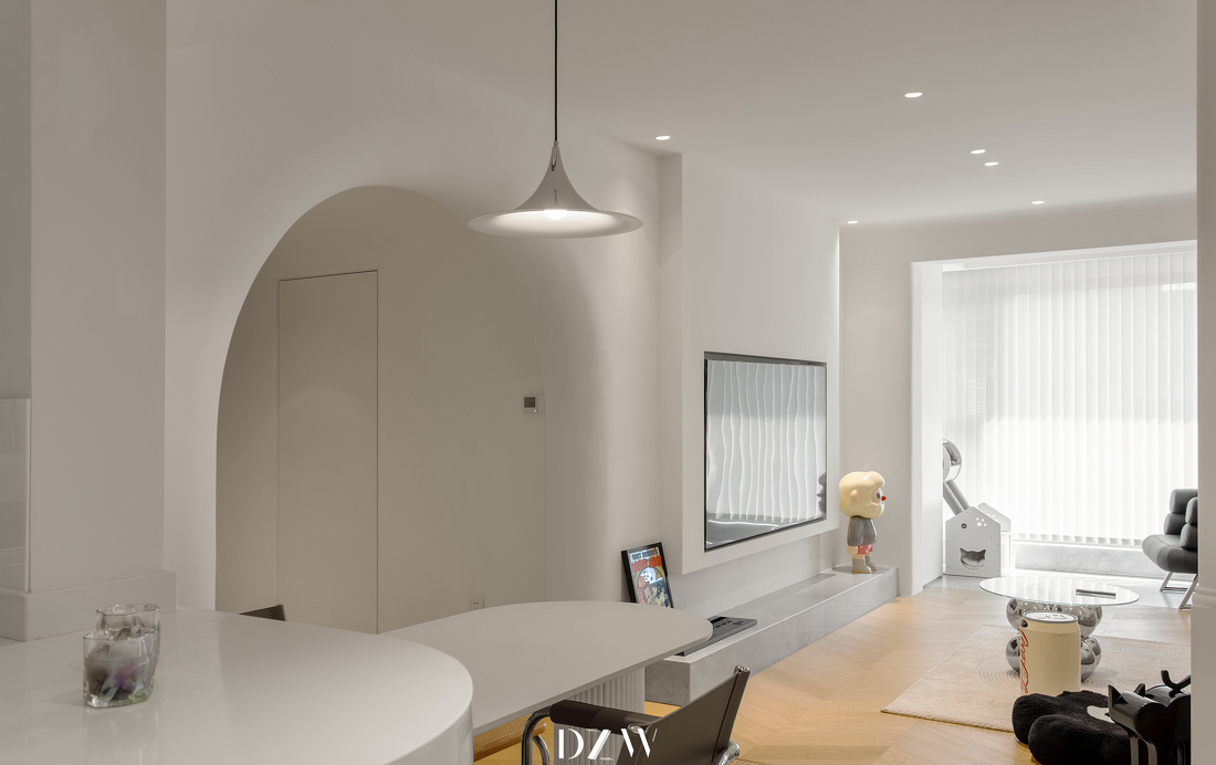 弧形拱门,波浪墙面新居设计-11