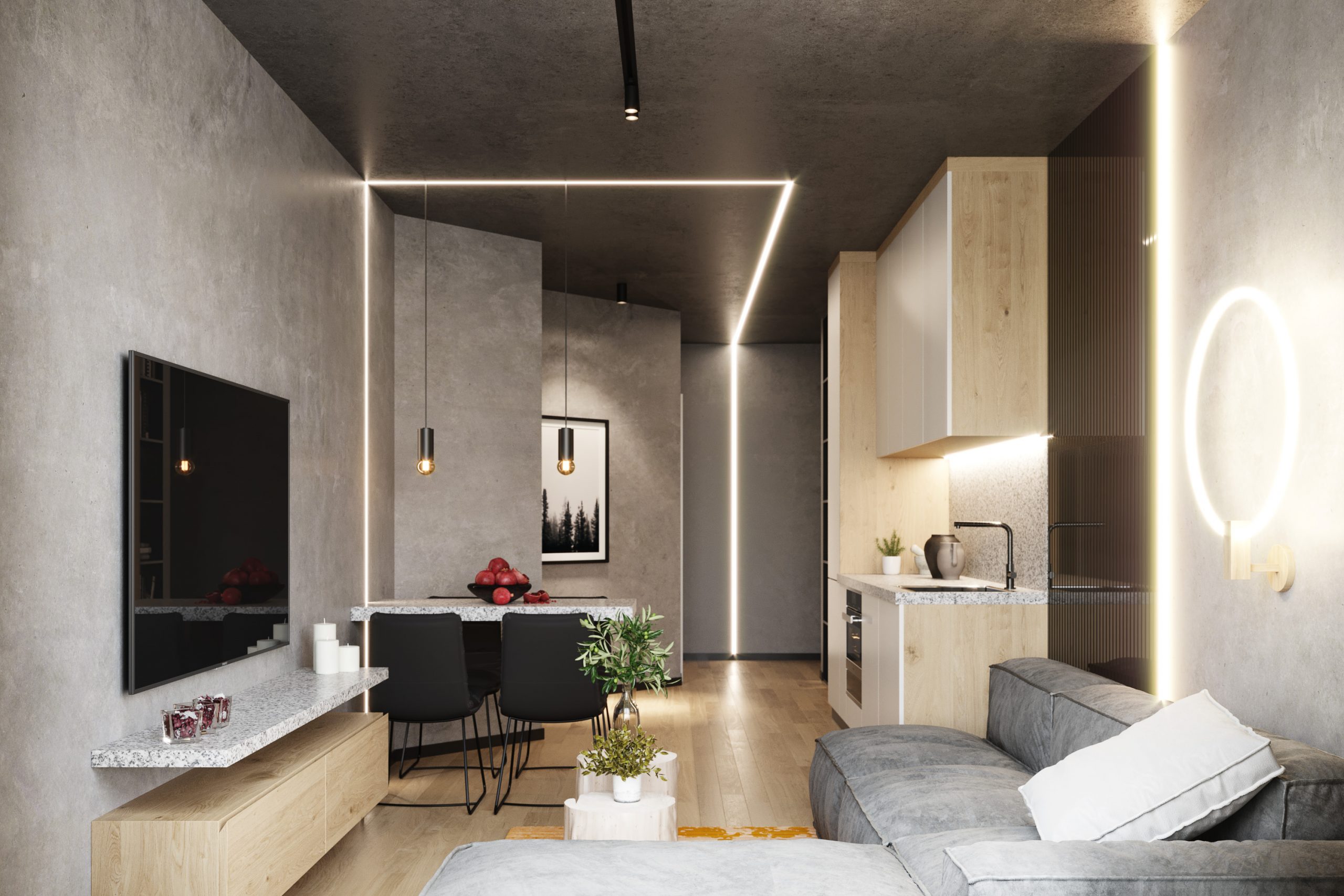 Small Contemporary Apartment CGI-3