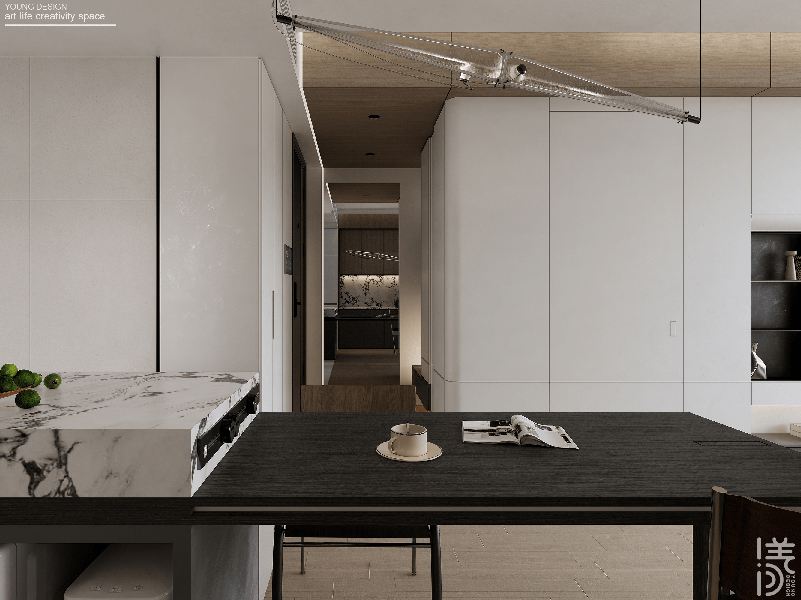 纯白与木色完美平衡,天然肌理邂逅简约线条,诠释意式极简静谧之家丨深圳漾空间设计有限公司-50