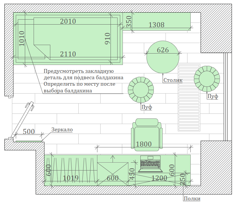 ≡ ➤ Мебель в детскую девочки - комната в серо-бежевых тонах-7