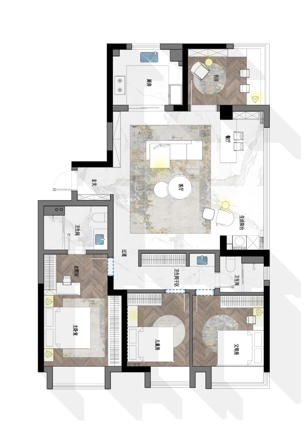 龙湖光年小区镜像户型设计丨飞墨设计-11