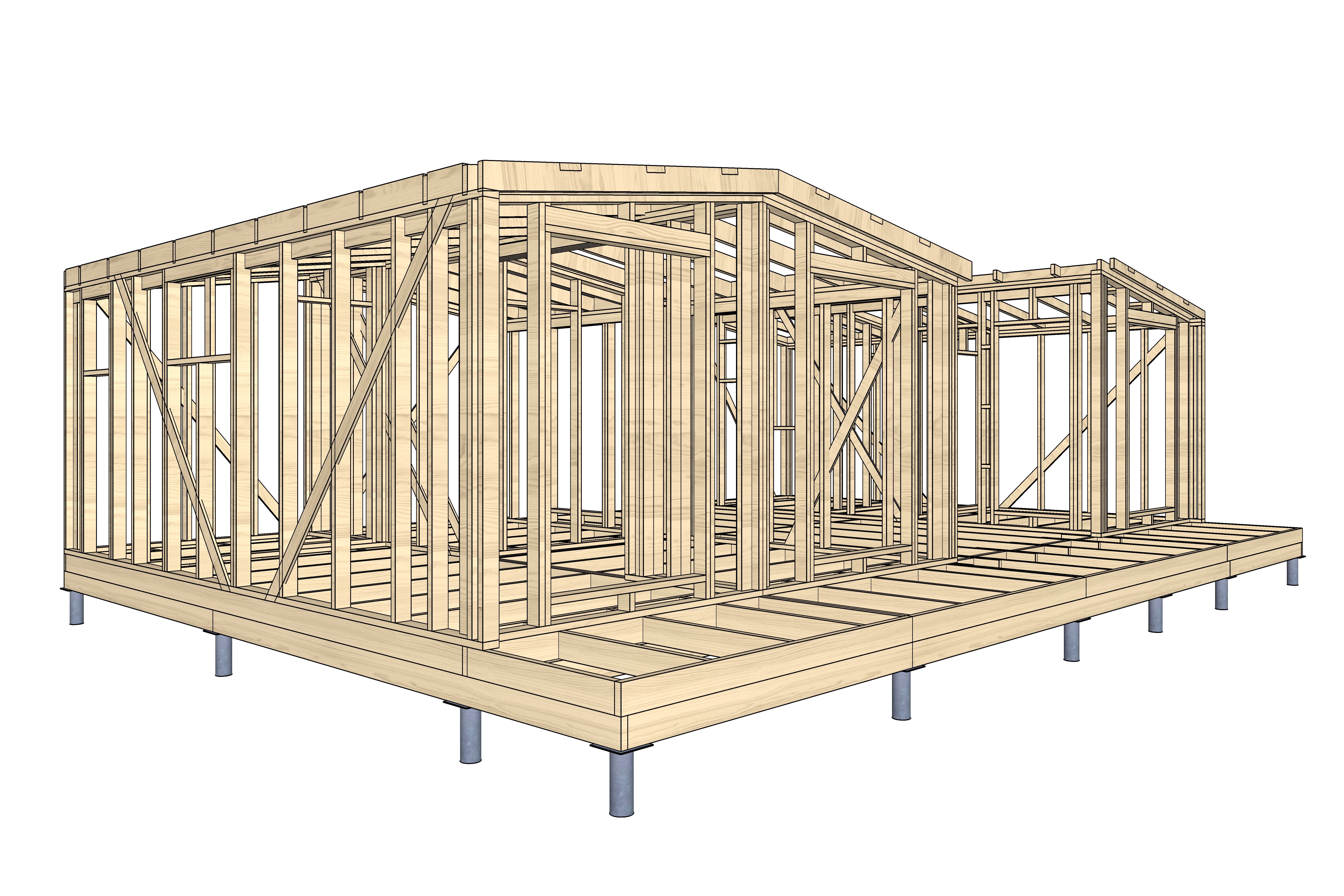7х10 One-storey Frame House & Sauna-4