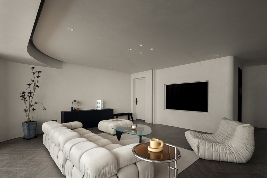 安徽合肥庐月湾 140㎡极简私宅丨中国合肥丨量子空间设计-11