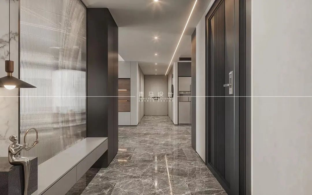 龙湖景粼天序现代简约大平层设计丨青马别墅设计-15