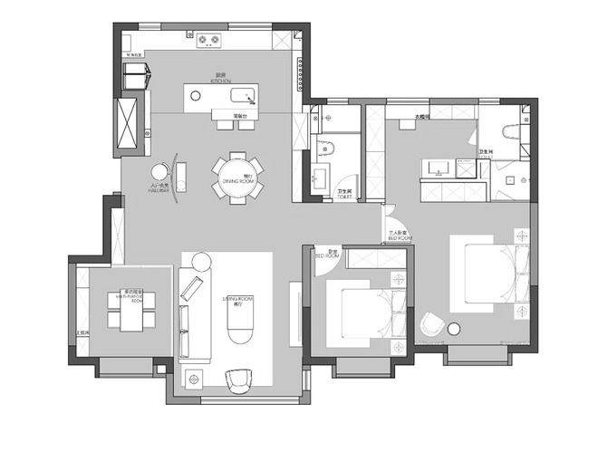 二居140平米装修案例丨不厌空间-17