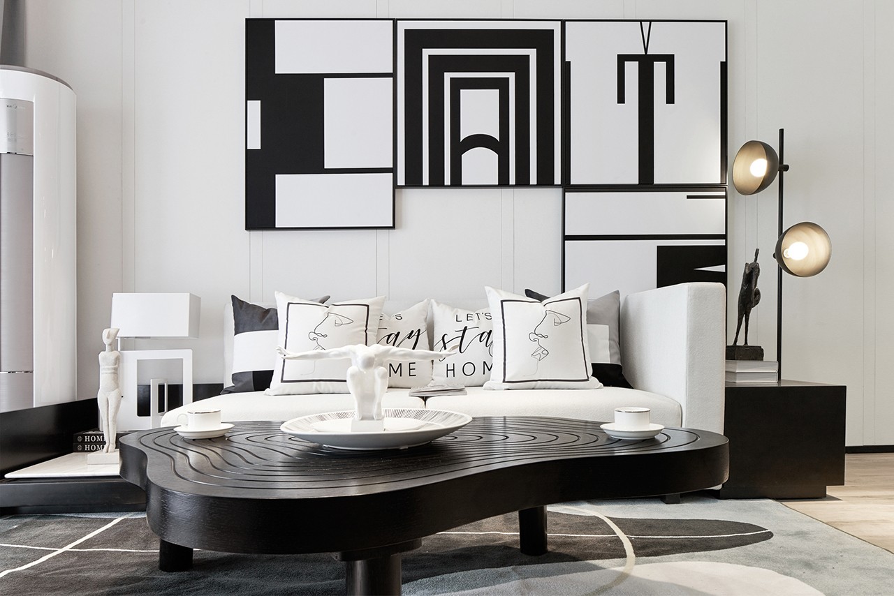 80㎡黑白设计样板间，简约即是美！ 九度空间软装设计-13