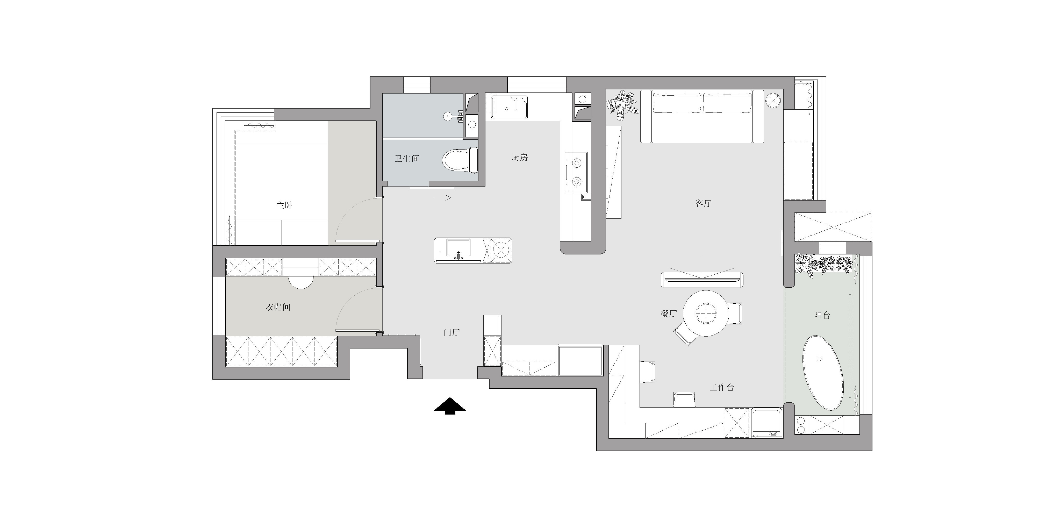 67㎡小家靠旋转电视墙变出N种生活场景丨久栖设计-76