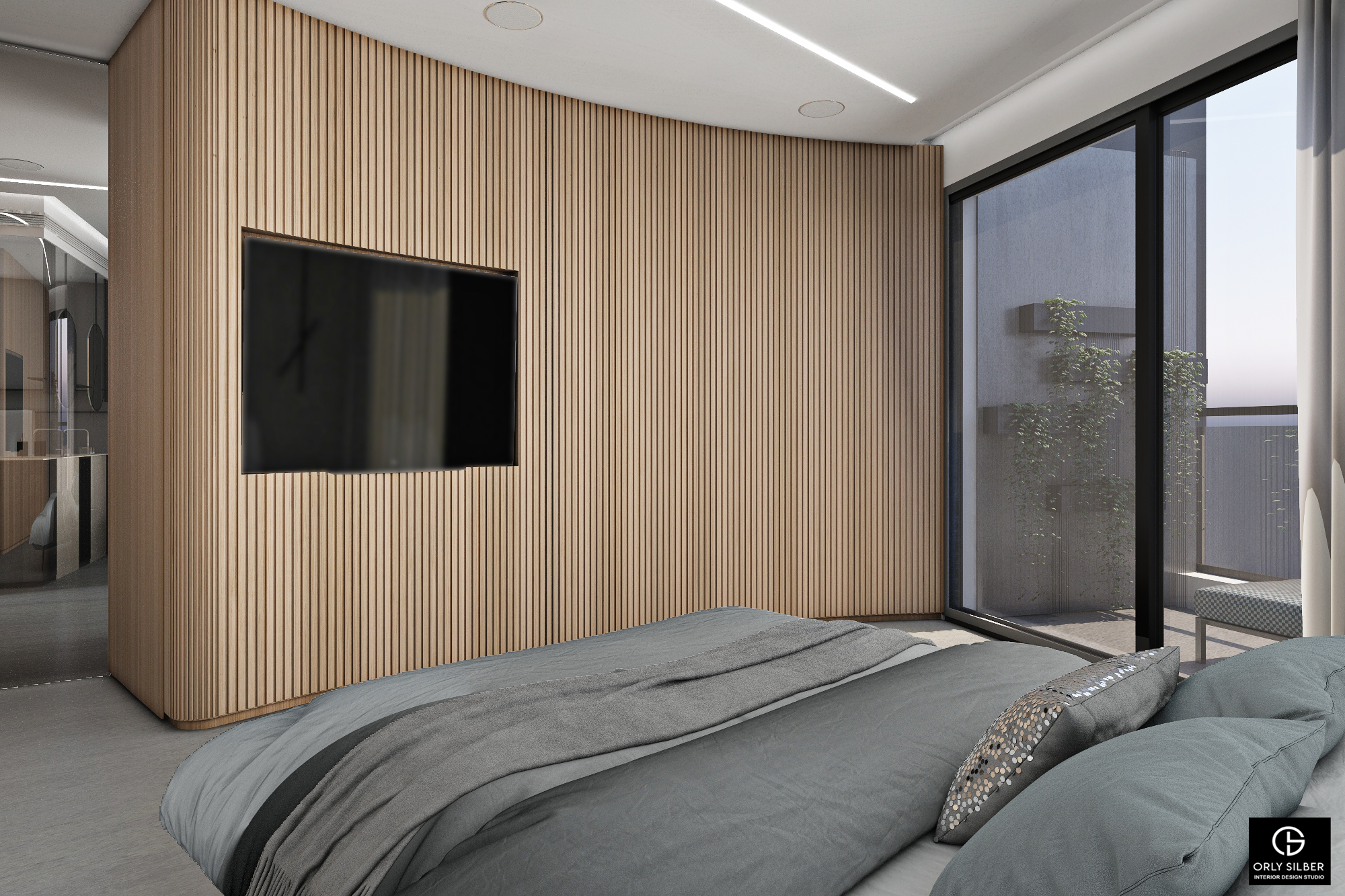 特拉维夫双层公寓，曲线墙体打造宁静氛围-3