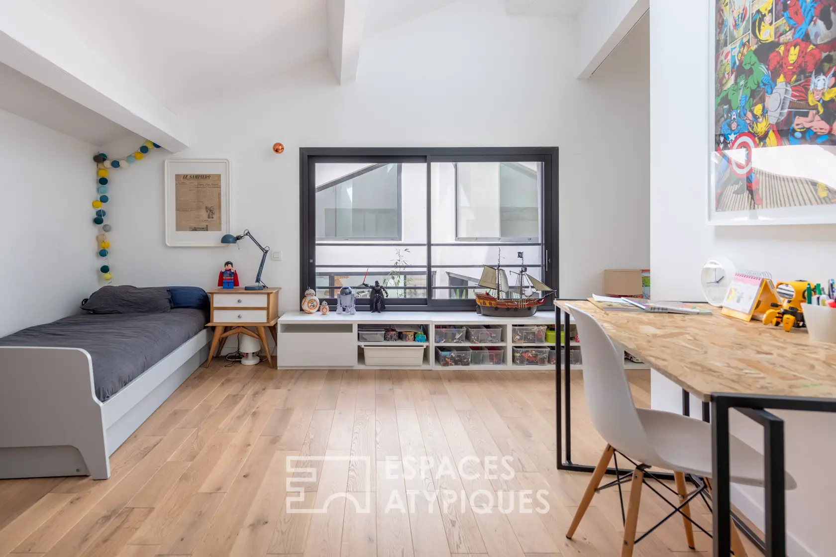 "马赛尔旧木工坊改造的明亮设计 Loft"-14