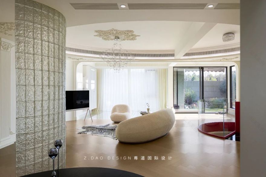 合肥『国贸天成』360㎡奶油法式风叠墅丨尊道国际设计-20