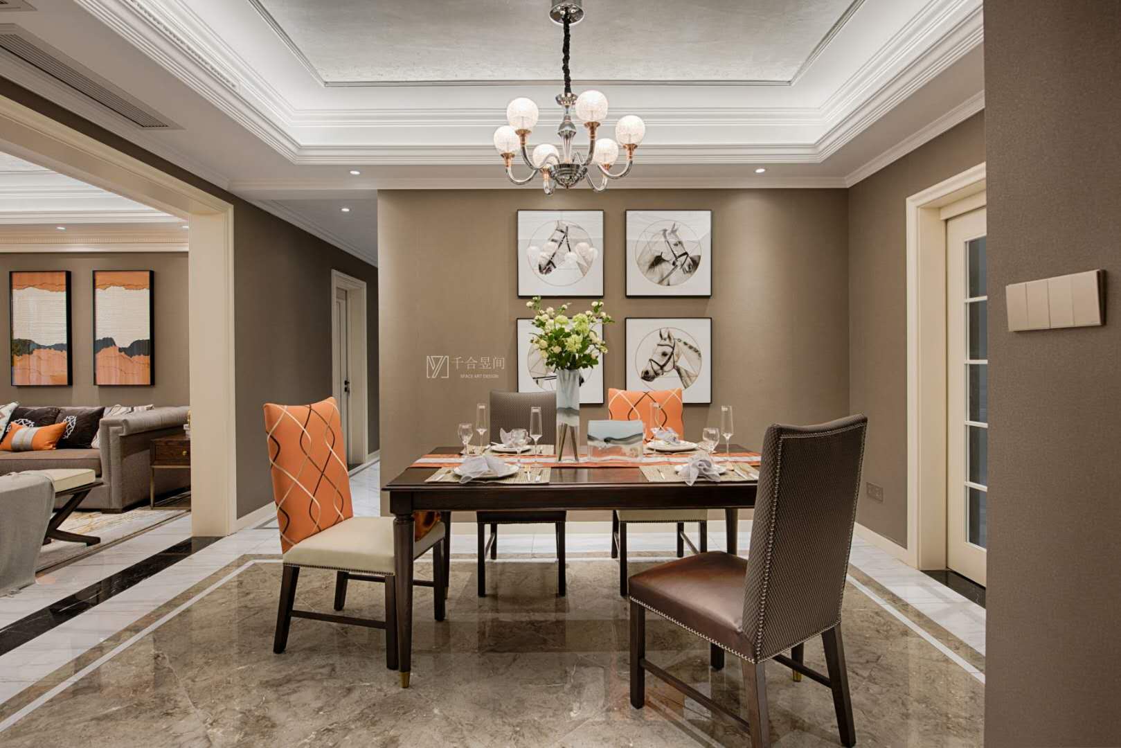 重庆约克郡壹號湖畔爱马仕风格私宅设计-30