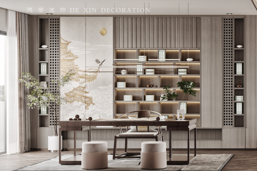 宋式美学的新中式别墅 · 侨建御溪谷丨德馨装饰-38