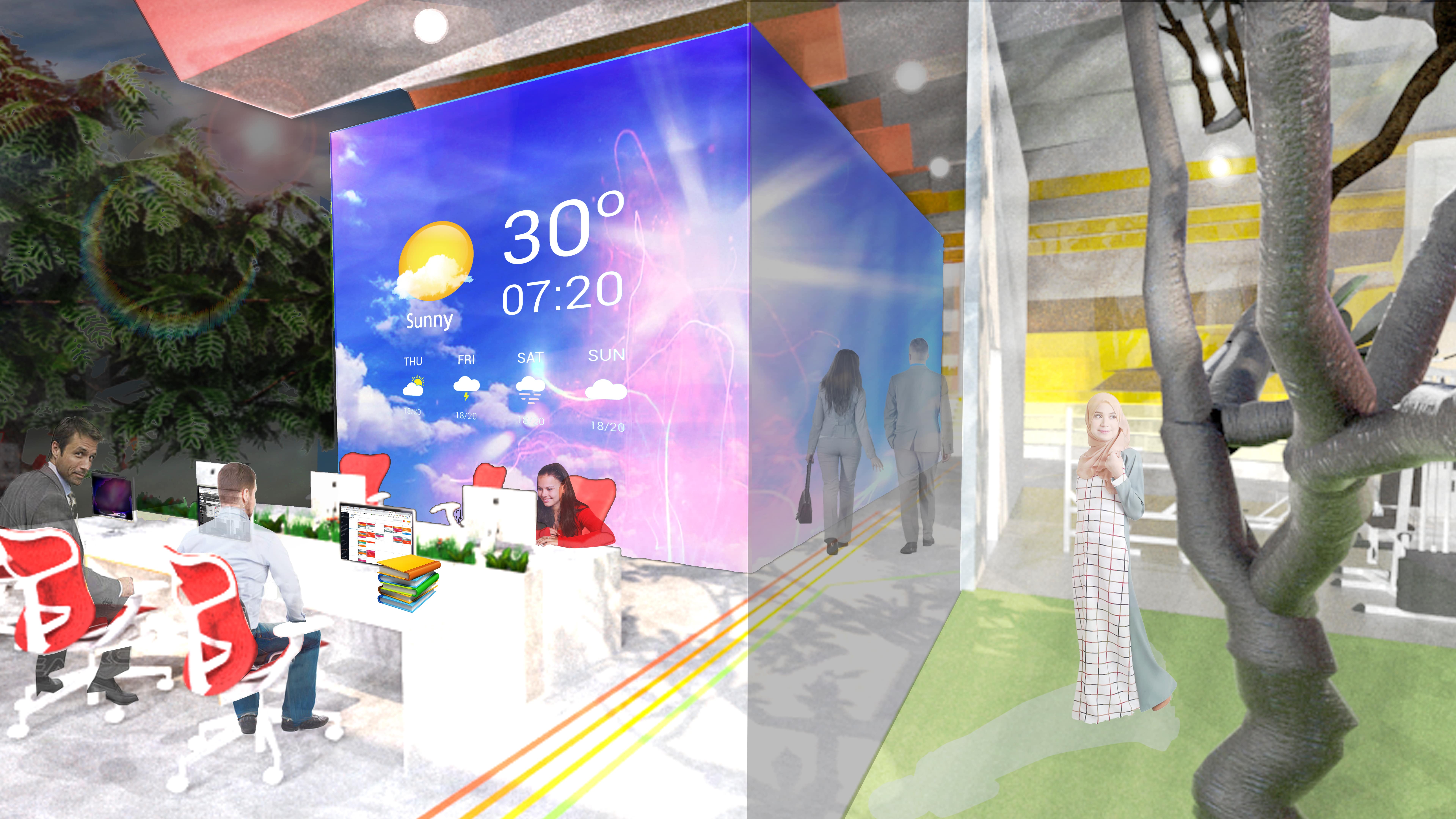 智能办公室设计，绿色与科技的完美融合-35