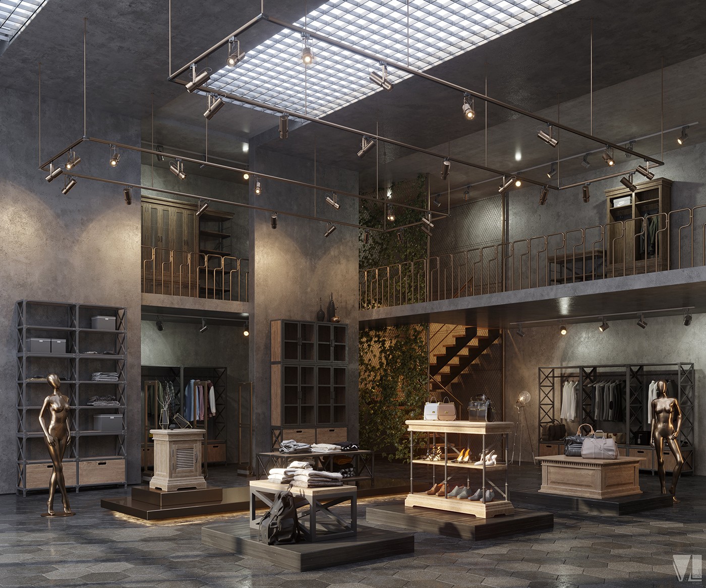 复古工业风 Moonzana SOHO家居办公空间  VizLine Studio-9