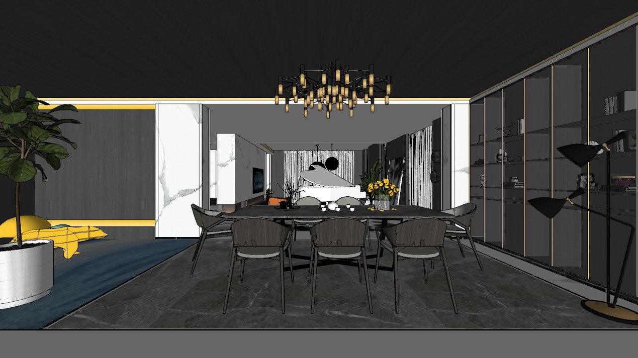 免费Sketchup客厅模型下载项目-6