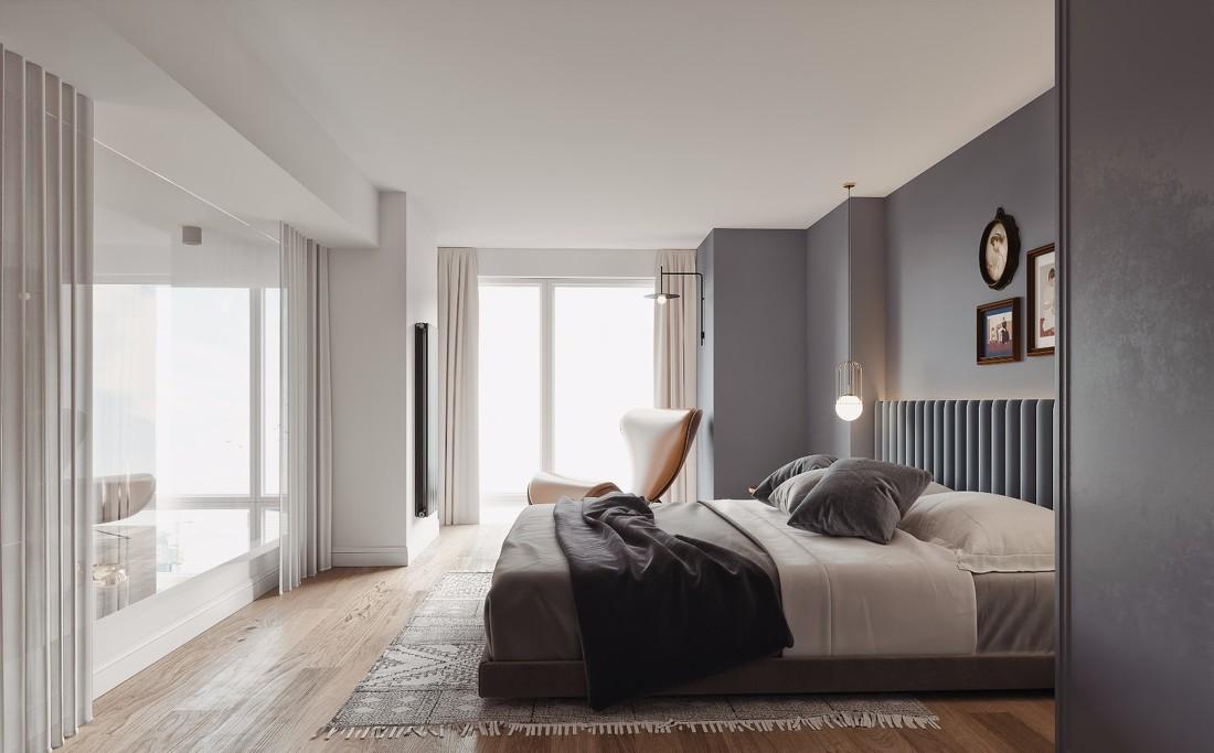 蓝色轻奢极简男生卧室设计-0