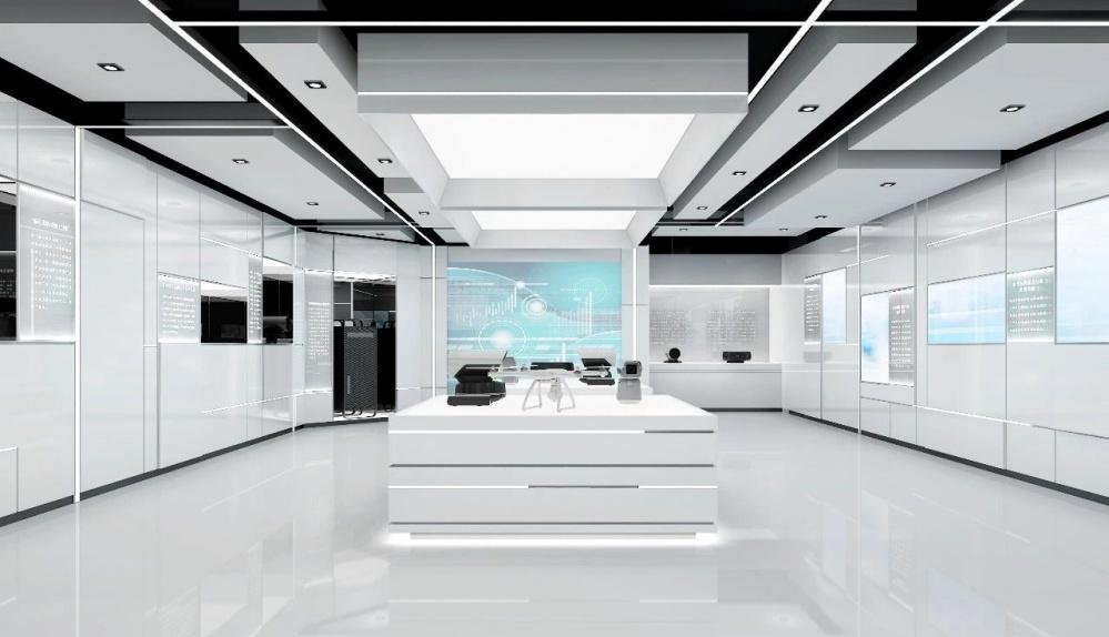 科技之弧，灵动展示空间 企业展厅-0