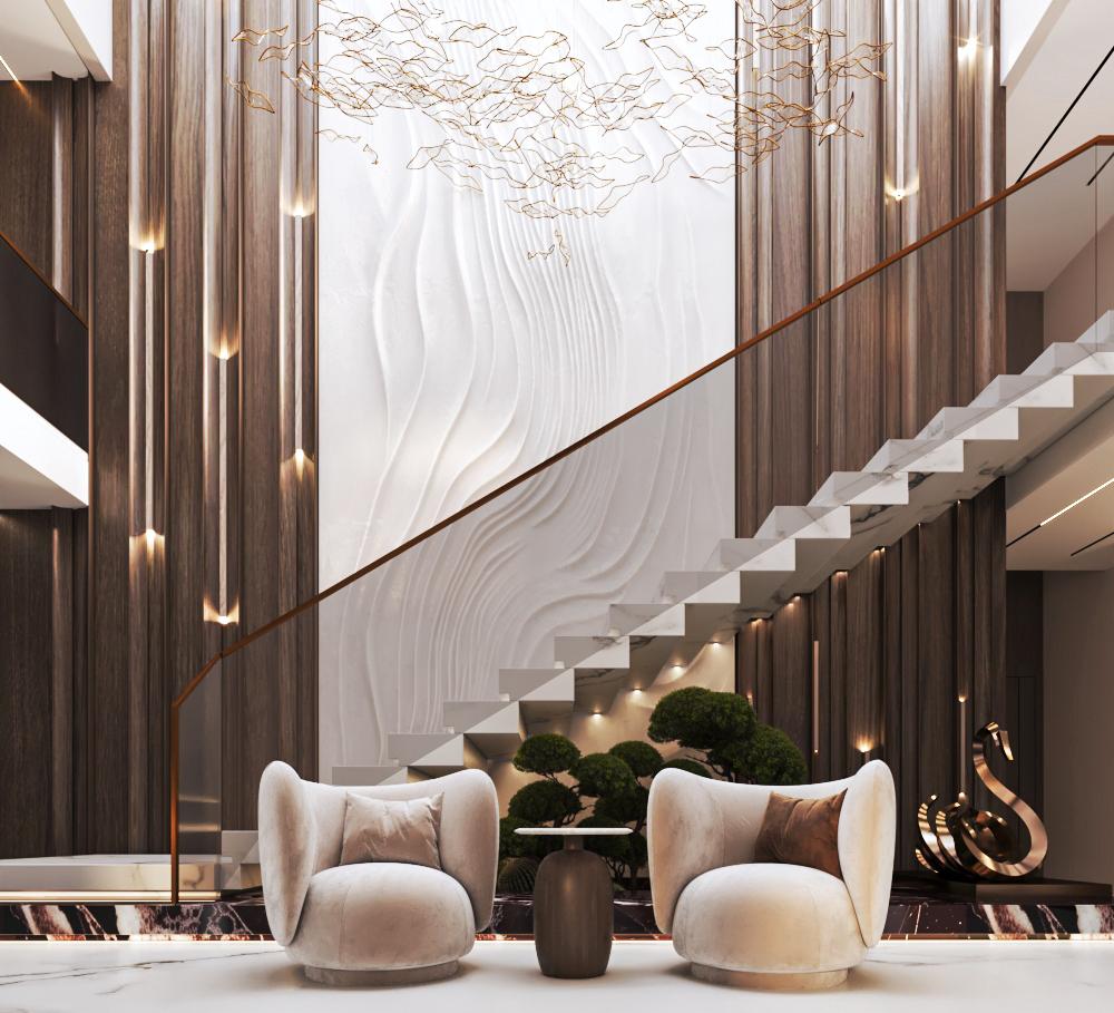 Luxurious villa double hight reception-10