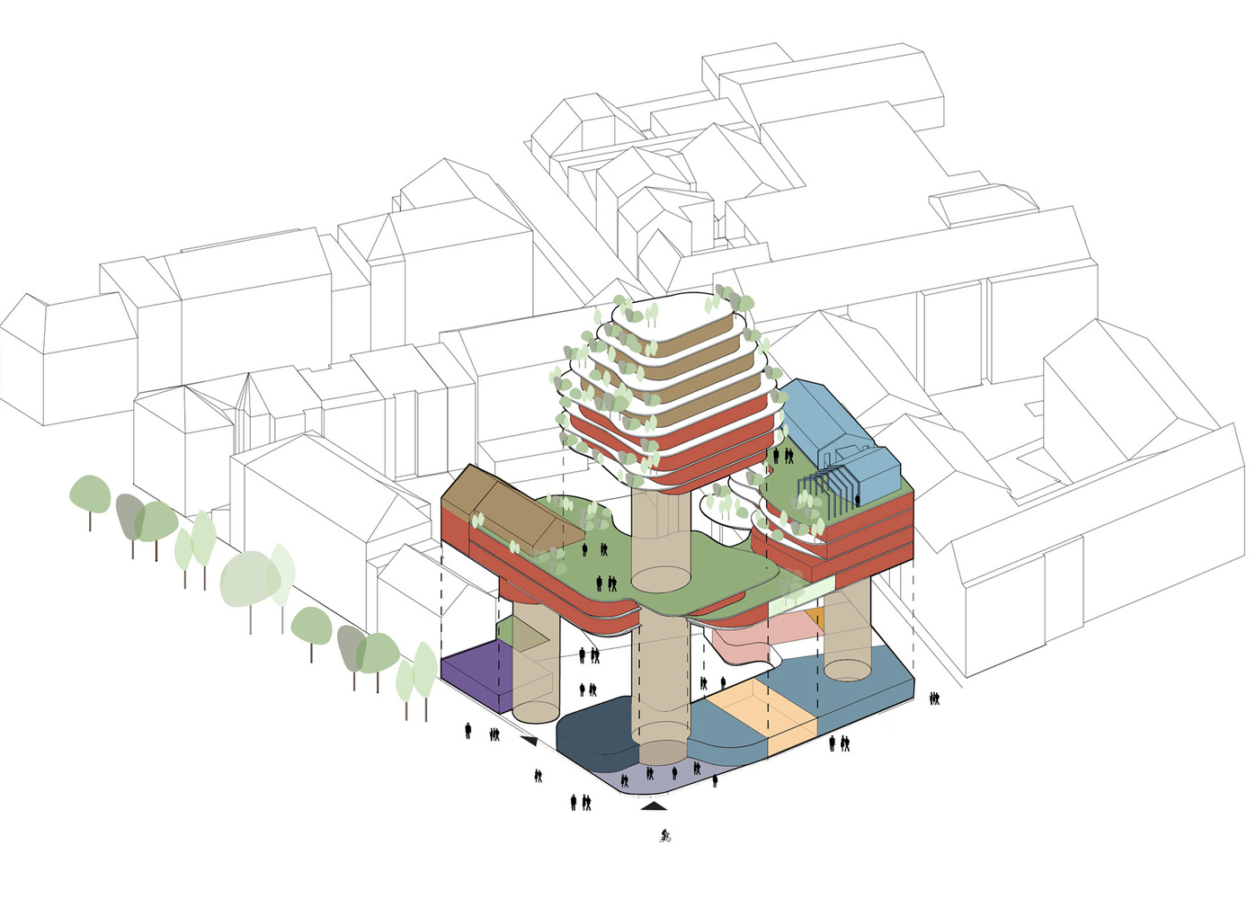 
将绿色和自然光融入集托儿所老年公寓一体的住宅楼设计 - 戈者设计 | 戈者设计-36