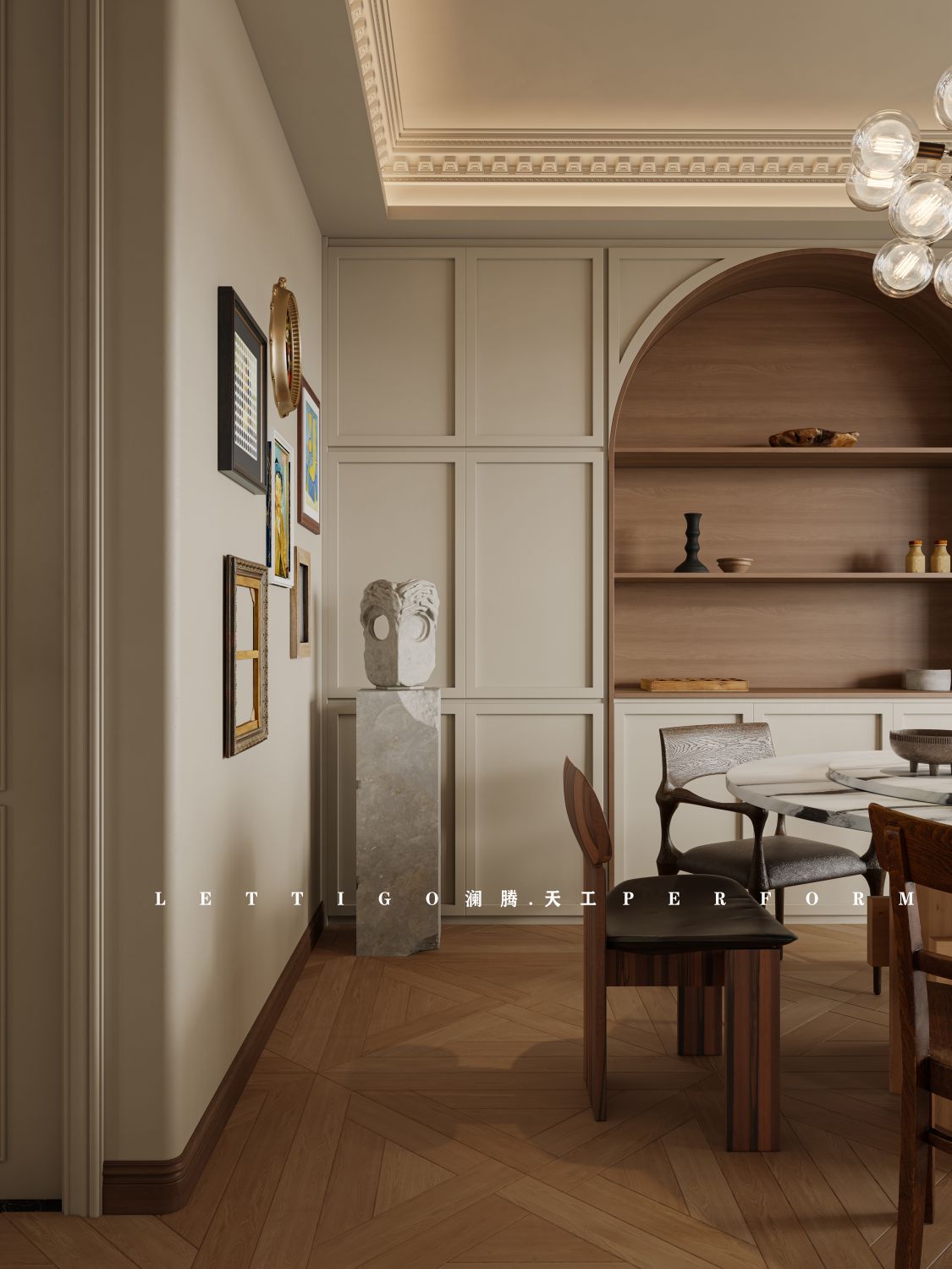 微微的复古气息增添了轻法式客厅的松弛感-15